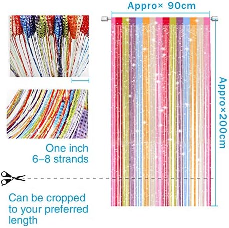AIZESI String Door curtains Panel, Fly Screen Curtain,Doorways Divider for Window Decorative (Rainbow)