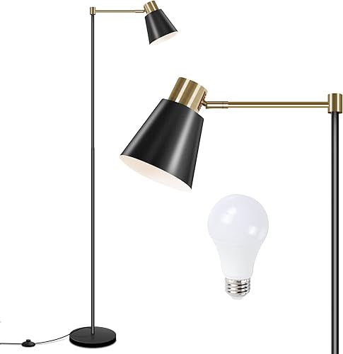Lámparas de pie industriales, lámparas de pie para salas de estar, dormitorio, sala de estudio y oficina, luz de pie ajustable, lámpara de pie de