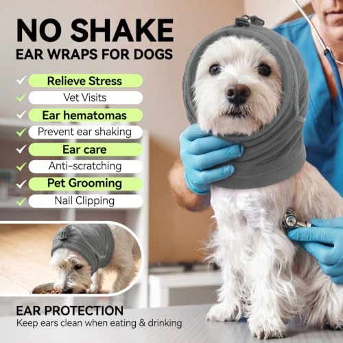 Image of No Shake Ear Wraps for Dogs, Dog Ear Cover with SoundProof Pads