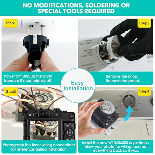 Image of WPW10436303 W10436303 Dryer Timer Replacement, Genuine OEM Quality, Replaces 418-618-20-B5, AP6021393, PS11754717, PS3632909, Fits Whirlpool, Kenmore, Amana, Admiral Dryers, 2-Year Warranty