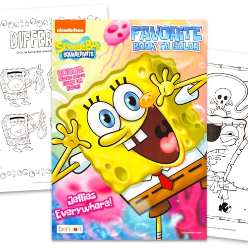 SPONGEBOB SQUAREPANTS Coloring and Activity Book Set - 32 Cartoon Coloring Pages Activities Games Puzzles More | Spongebob Coloring Book for Kids