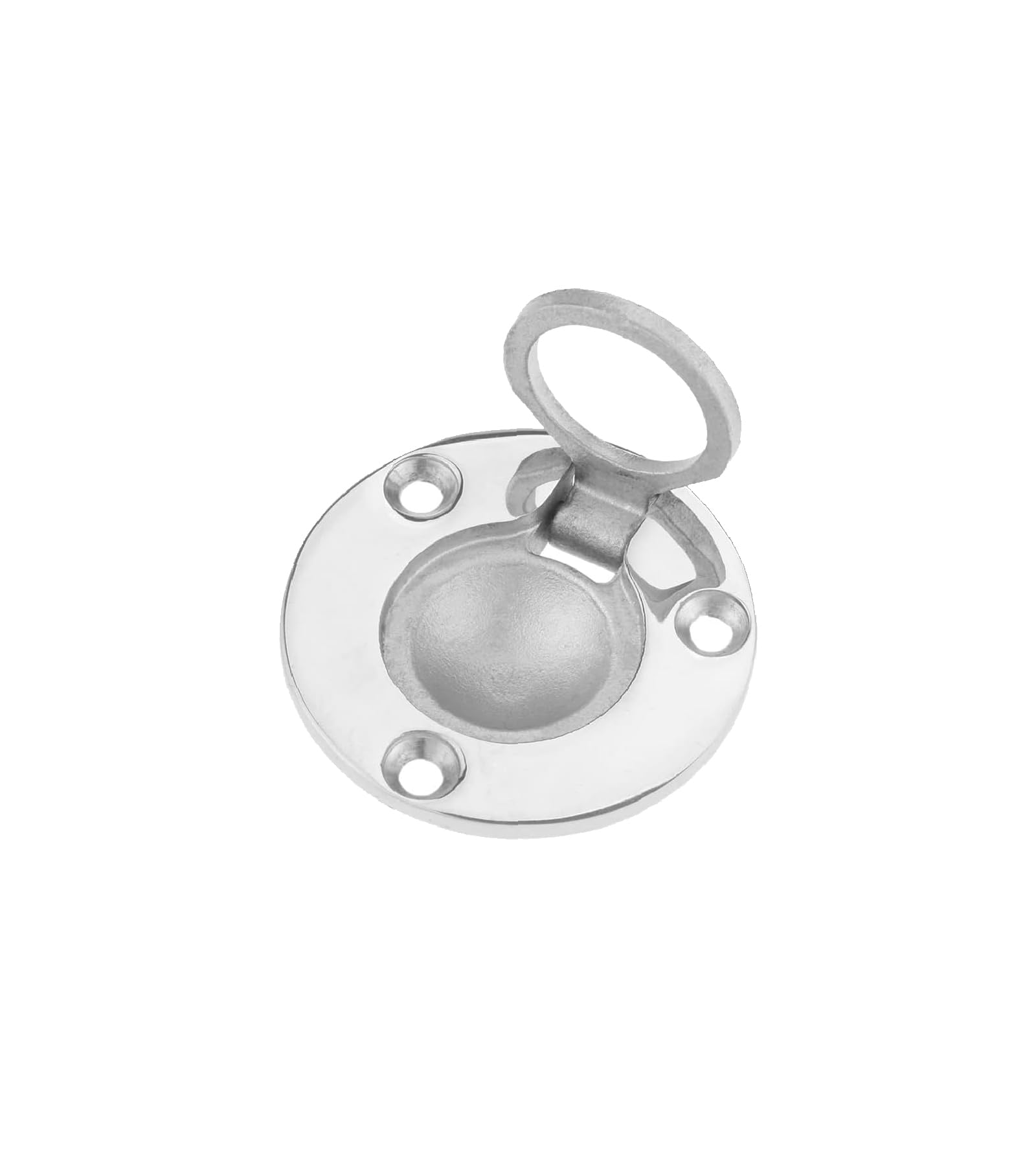 Mtsooning Boat Ring Hatch, 50mm/1.97" Round Steel Flush Pull Latch, Deck Recessed Pull Handle, Marine Lift Ring Locker Hardware for Boat Locker Window Drawer Cupboard