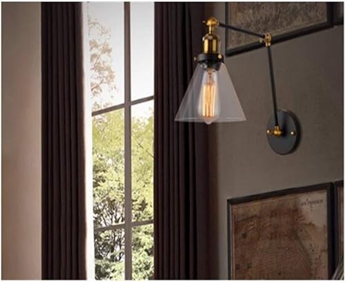 Miniatura 5 de Happy shopping Luces de Pared Lámpara de Pared de Vidrio Lámpara de Pared Colgante de Estilo Industrial Edison Estudio Investigación Swing Lámpara