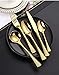 Srebrny zestaw sztućców dla 4 osób, 20-częściowy zestaw sztućców ze stali nierdzewnej, luksusowy zestaw sztućców Można myć w zmywarce, polerowany/łatwy do czyszczenia (złota usługa dla 12 osób)