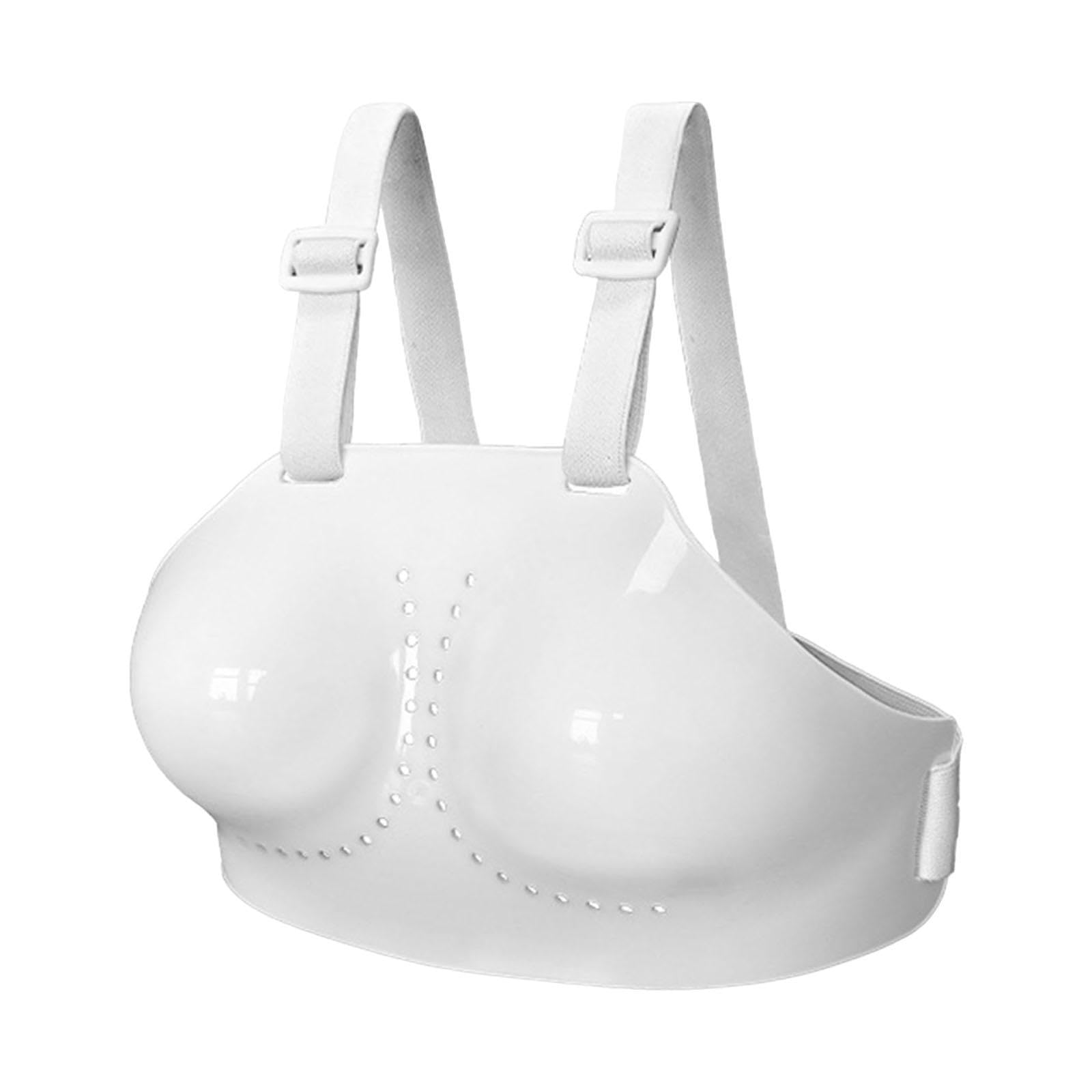 KIXZSAZ Sparring Training Sanda Punching Football Rugby Reliable Chest Guards Engineered to Provide Optimal Safety and Comfort Women Taekwondo Fencing Chest, White, L
