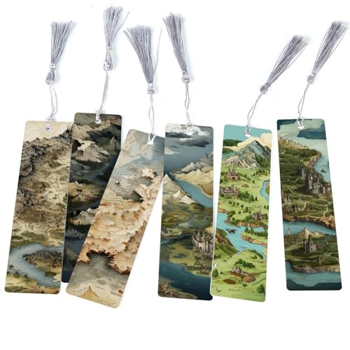 Marque-pages à motif de cartes lot de 6 pour lecteur et cadeau