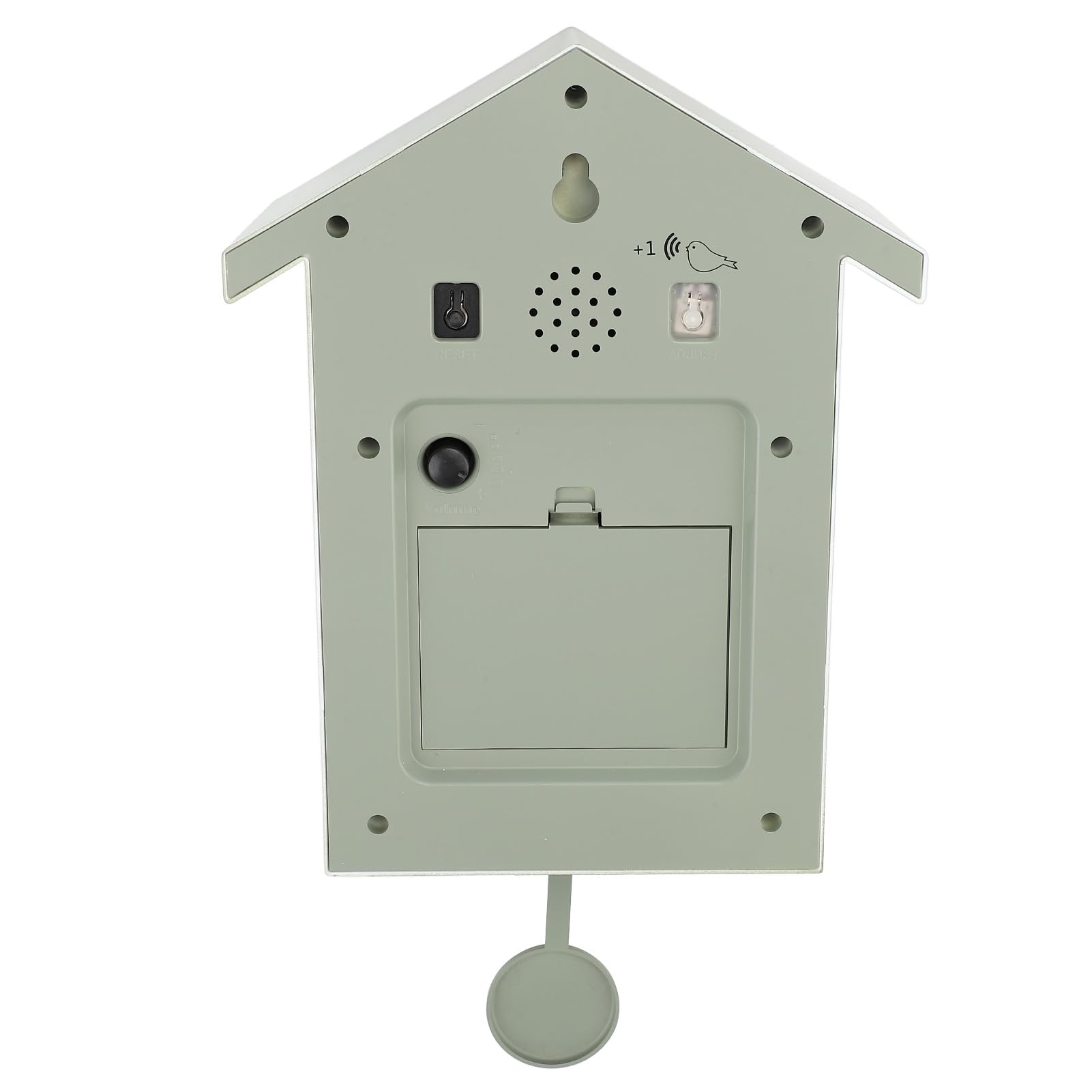 Pilipane Reloj de pared moderno de cuco nórdico con diseño de péndulo de voz de pájaro para dormitorio, sala de estar y decoración más única del hogar (verde)