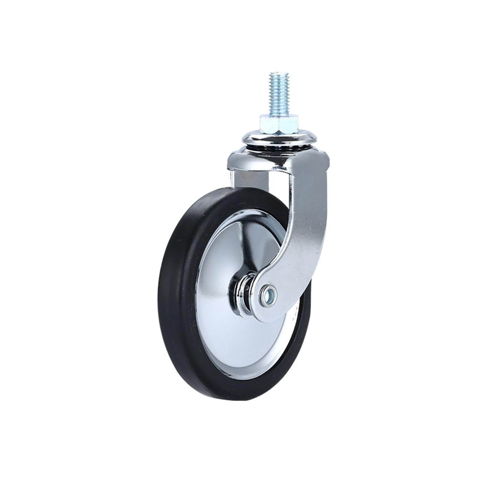 4 sztuki/partia 3-calowe wrzeciono gwintowane chromowane uniwersalne / hamulcowe koło podajne PP wózek jezdny Silent-Wheel Meble (Brake)
