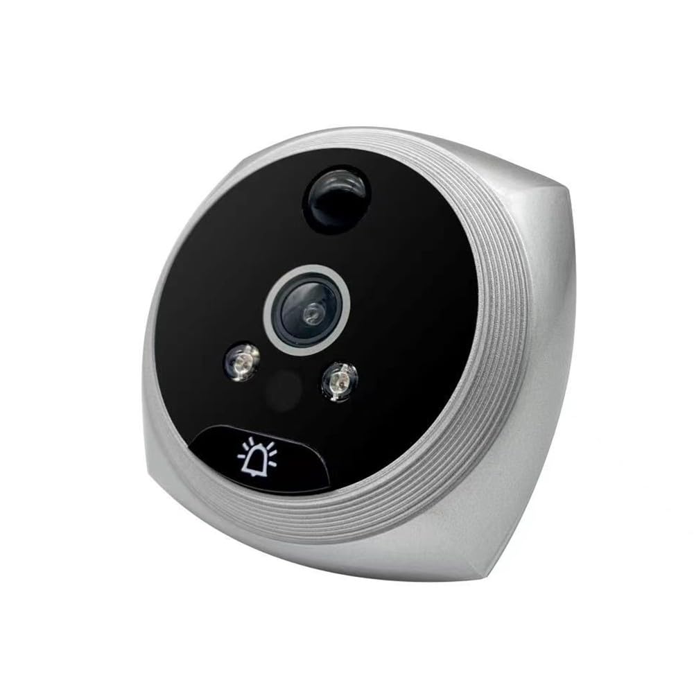 Judas numérique 1080p 2MP pour judas de porte avec vue 160 °, mouvement, s'adapte à 35-105 mm d'épaisseur de porte Argenté