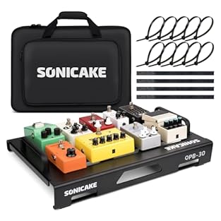 SONICAKE Mini Guitar Pedal Board 14.10" x 5.70" x1.20" Portable Aluminum Alloy Guitar Pedalboard