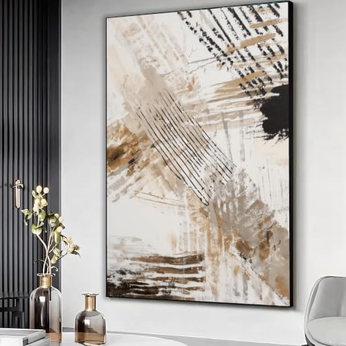 Tableau abstrait contemporain neutre 70x100cm XBTYKPB