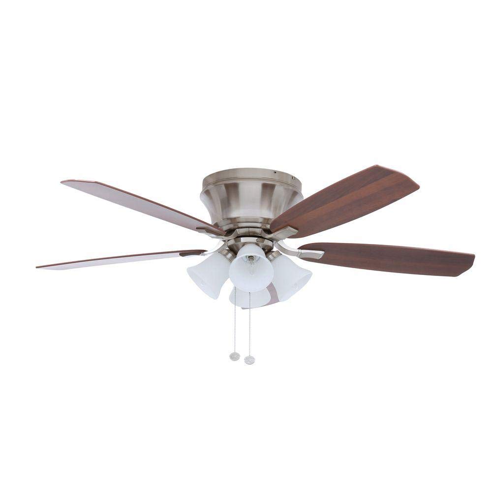 Amazon | Hampton Bay Hollandale 52 In. Brushed Nickel Ceiling Fan
