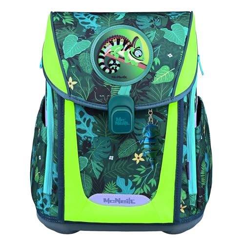 McNeill mochila escolar Primo Schoolbag Set 9 -piezas Tropic verde