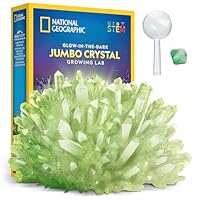 NATIONAL GEOGRAPHIC Jumbo Glow in the Dark Crystal Growing Kit - Up to 3x Larger Than Our Standard Crystals, Crystal Growing STEM Science Kit for Kids