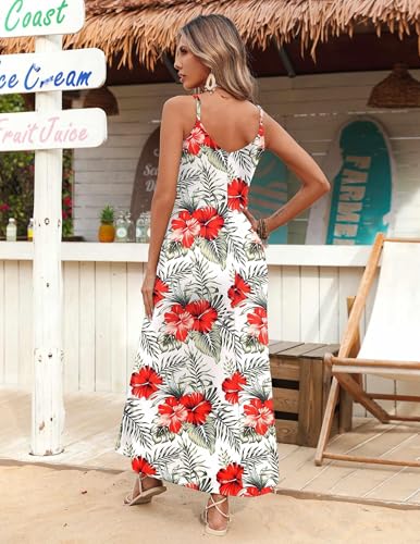 Image of Zeagoo Boho Dresses for Women 2025 Summer Maxi Dress Loose Fit Flowy Sundress Casual Womens Flower Print Boho Dress, Floral-3,L