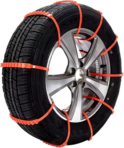 20pack Snow Tire Chains Reusable Anti-Skid Car Winter Wheels Chain Universal Cable Tire Belts, Red Non-Slip Zip Tie Tires Chain Emergency for Auto Pickup Trucks Suv