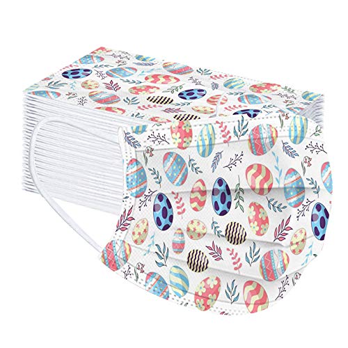 Adult Disposable Face_mask, Easter Printed 3 Layer Breathable Face Bavaclava