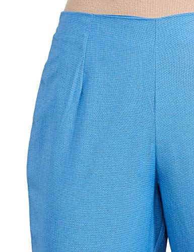 Image of BIBA WOMEN SOLID NARROW BOTTOM WEAR(BOTTOM W14918 PARISIAN BLUE M)