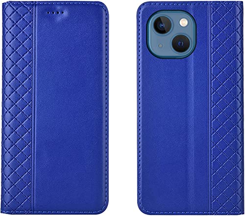 Étui portefeuille iPhone 14 bleu résistant, protection intégrale anti-rayures