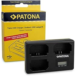 Cargador Frontal Marcas Y Modelos PATONA Triple Cargador (USB-C Cable) para NP-FZ100 Batería Compatible con Sony Alpha 9, 7 III, 7R III, 7RM3