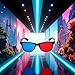 3Pcs Red and Blue 3D Glasses Universal TV Movie Dimensional Video Frame 3D Glasses DVD Game Glass 3D Style Glasses for 3D Movies Games, 3D Viewing Glasses, Televisions and Video