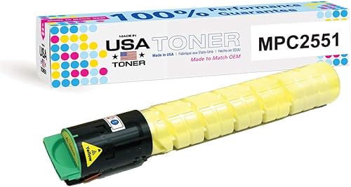 MADE IN USA TONER Repuesto compatible para Ricoh MP C2051, C2551, C2030, C2050, C2530, C2550 (amarillo)