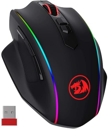 Redragon M686 Wireless Gaming Mouse, 16000 DPI Wired/Wireless Gamer Mouse with Professional Sensor, 45-Hour Durable Power Capacity, Customizable Macro and RGB Backlight for PC/Mac/Laptop