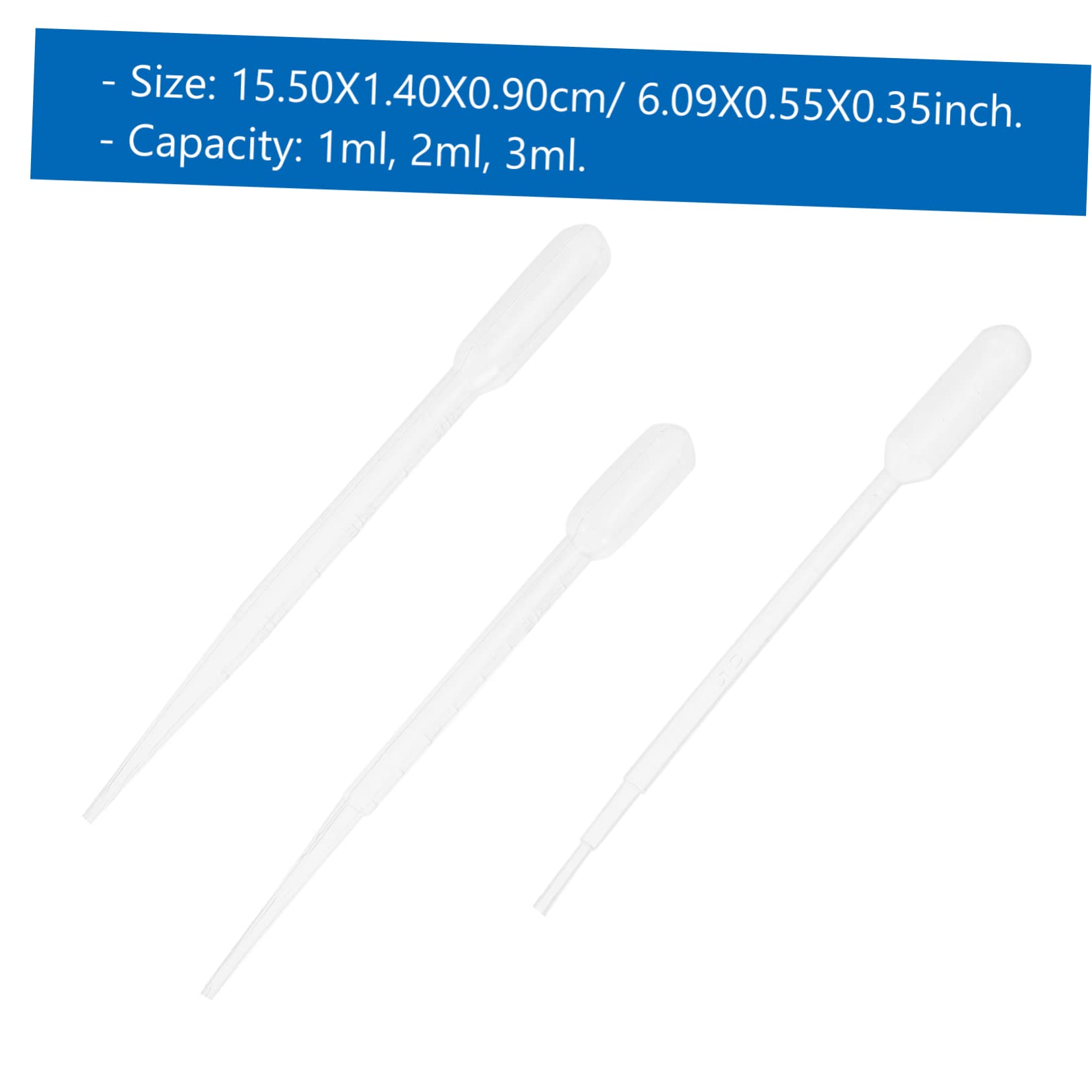 VILLFUL 300 Pcs Plastic Dropper Straw Pet Eye Dropper Liquid Dropper Pippets Droppers Lab Dropper Eye Droppers for Essential Oils Droppers for Candy Molds Pipette Droppers for Medicine