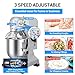 LEEVOT Commercial Food Mixer 15 Qt with 3-Speed Adjustment, 600W Commercial Mixer with Timer, Heavy Duty. Commercial Dough Mixer with Stainless Steel Bowl, Suitable for Bakeries and Pizzerias