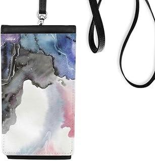 Ink Watercolor Shading Phone Wallet Purse Hanging Mobile Pouch Black Pocket
