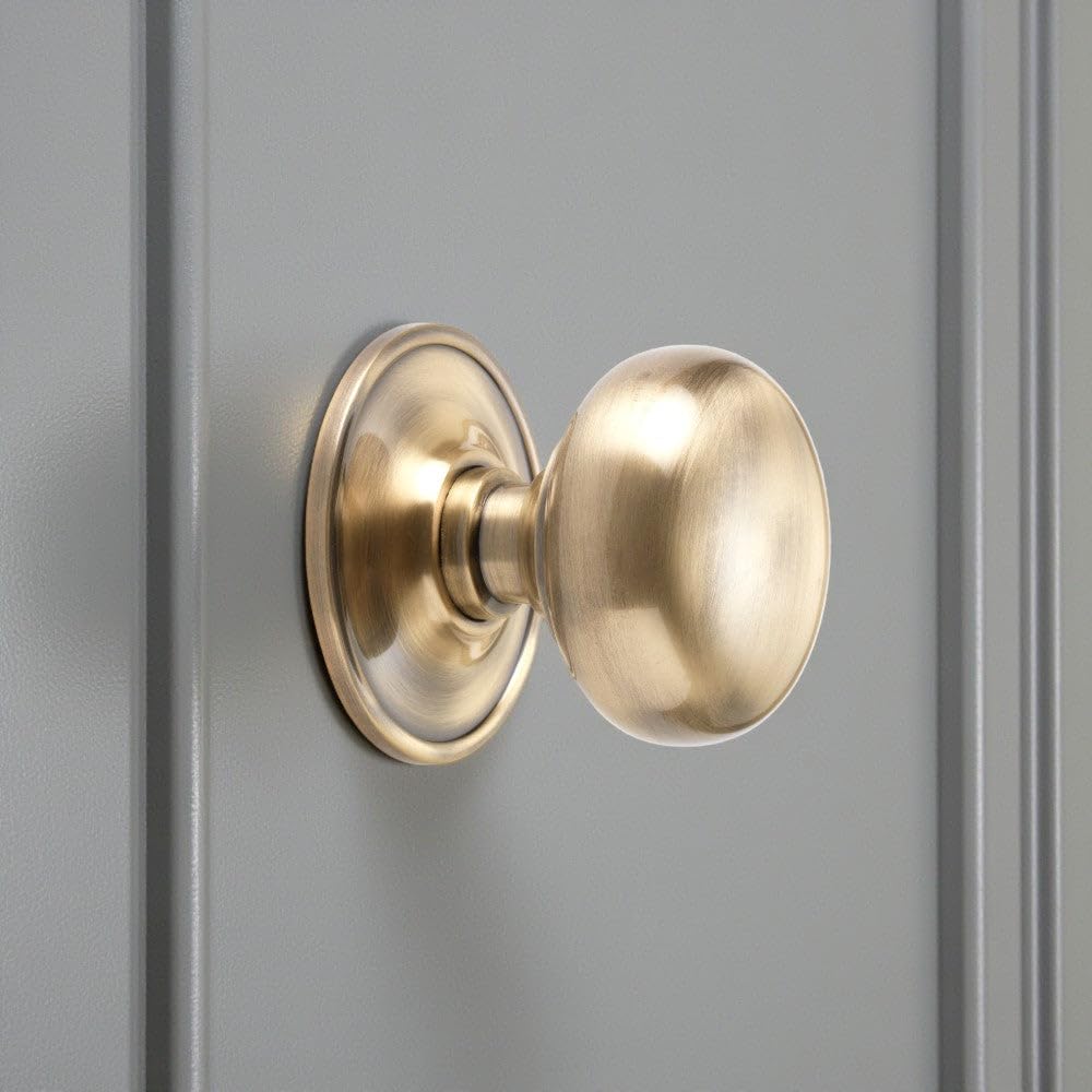 Ab Hardware Antique Brass Plain Cottage Centre Door Knob 70Mm Solid Brass Decorative Pull
