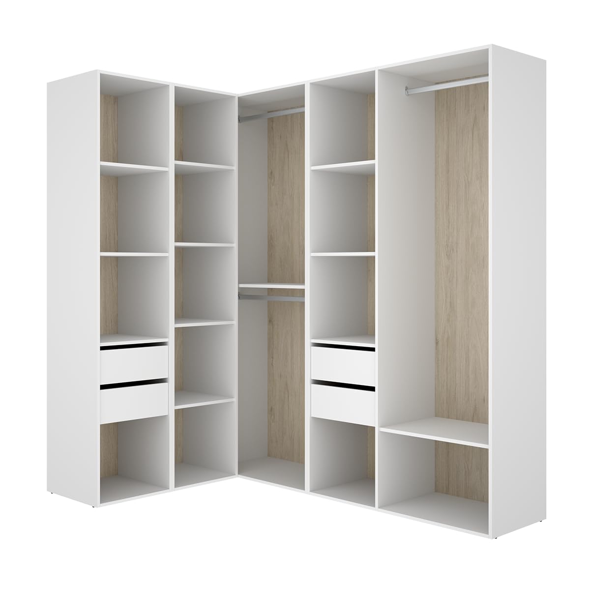 DEKIT Grupo RIMOBEL-Conjunto Armario-VESTIDOR Rincon con Trasera Reversible