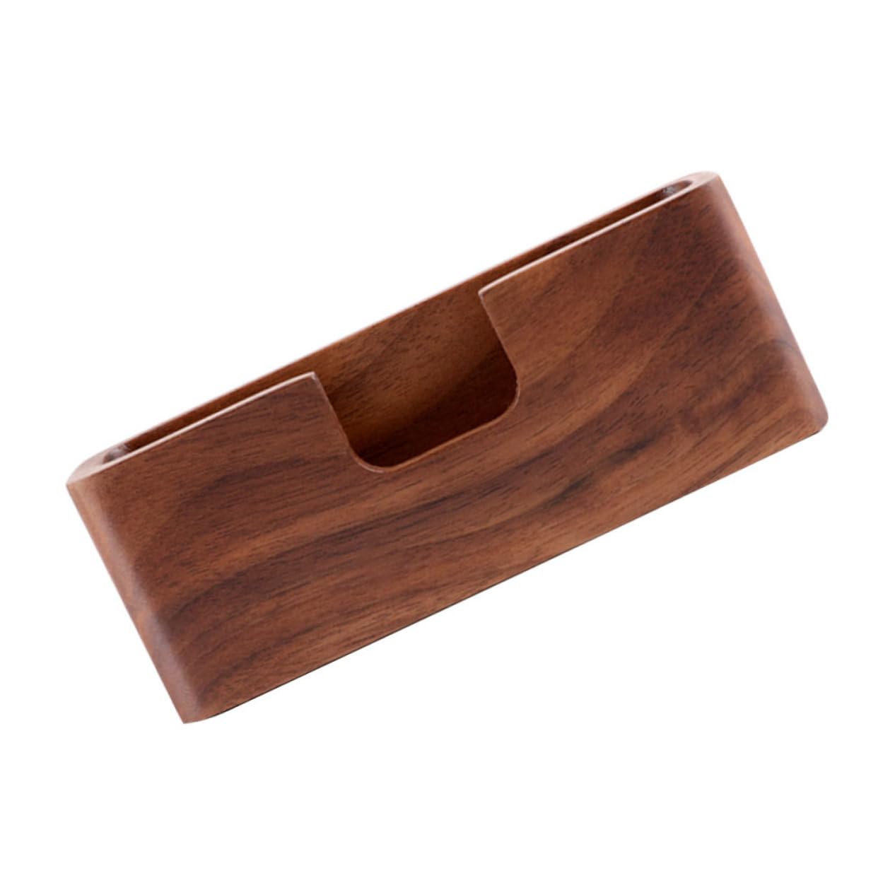 Operitacx 1pc Wooden Business Card Case Wooden Cards Holder Personalized Holder Purse Display Shelf Purse Display Stand Name Case Custom Office Black Walnut Boutique Business Card Holder