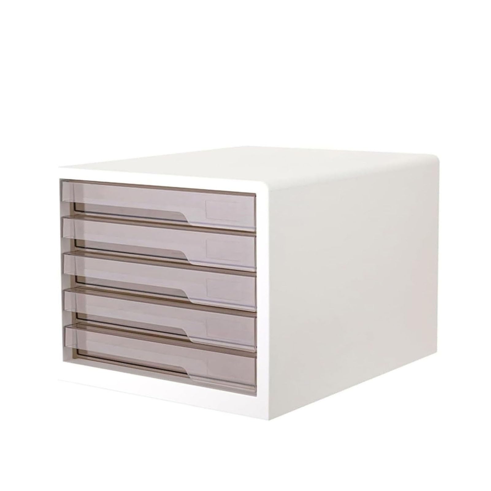 JOUFNING File Organizer for Desk - Multipurpose Countertop Hutch Bookshelf, Plastic File Information Cabinet, Multi-Layer A4 File Drawer Storage Box, with Ring Feet
