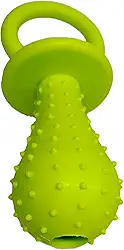 Mordedor de Borracha para Pets em Formato de Chupeta, Verde, 12cm x 4,5cm, com Guizo, Brinquedo Interativo para Cães e Gatos