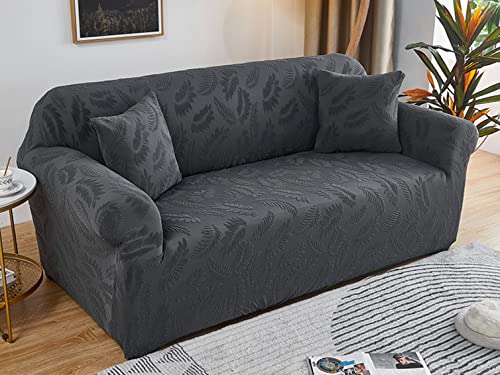 Funda de sofá de 3 plazas elástica universal oscura protector lavable antideslizante 2