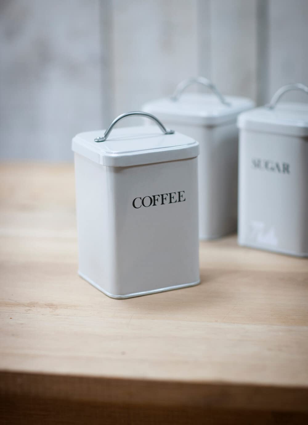 Garden Trading Chalk Original Coffee Canister Crafted In Powder Coated Steel | H20 X W12 X D12cm