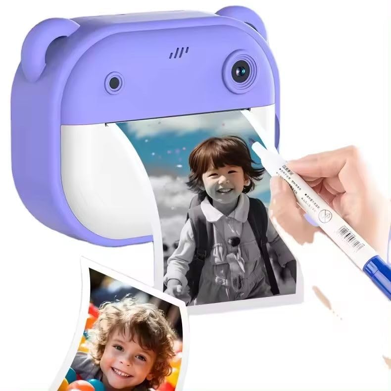 Digital Camera Prrinteer for Kids, Camera Printer for Kids Real, Child Video Recorder Camera Full HD 1080P Handy Portable Camera 2.0 Screen Inbuilt Games for Kids-image-24