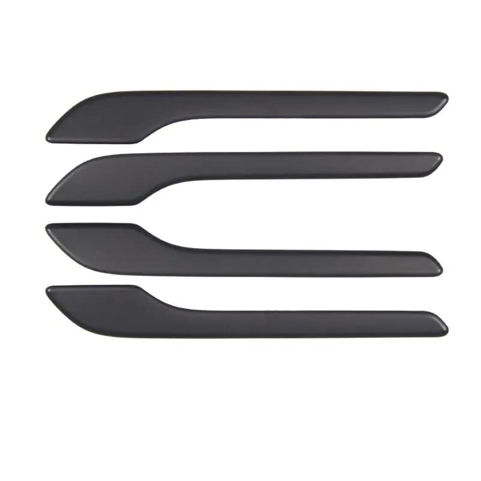 Piwine Black Handle Sticker Carbon Fiber Chrome Car Door Handle Cover Trim Sticker Styling For Tesla For Model 3 For Model Y Auto Accessories(Black)