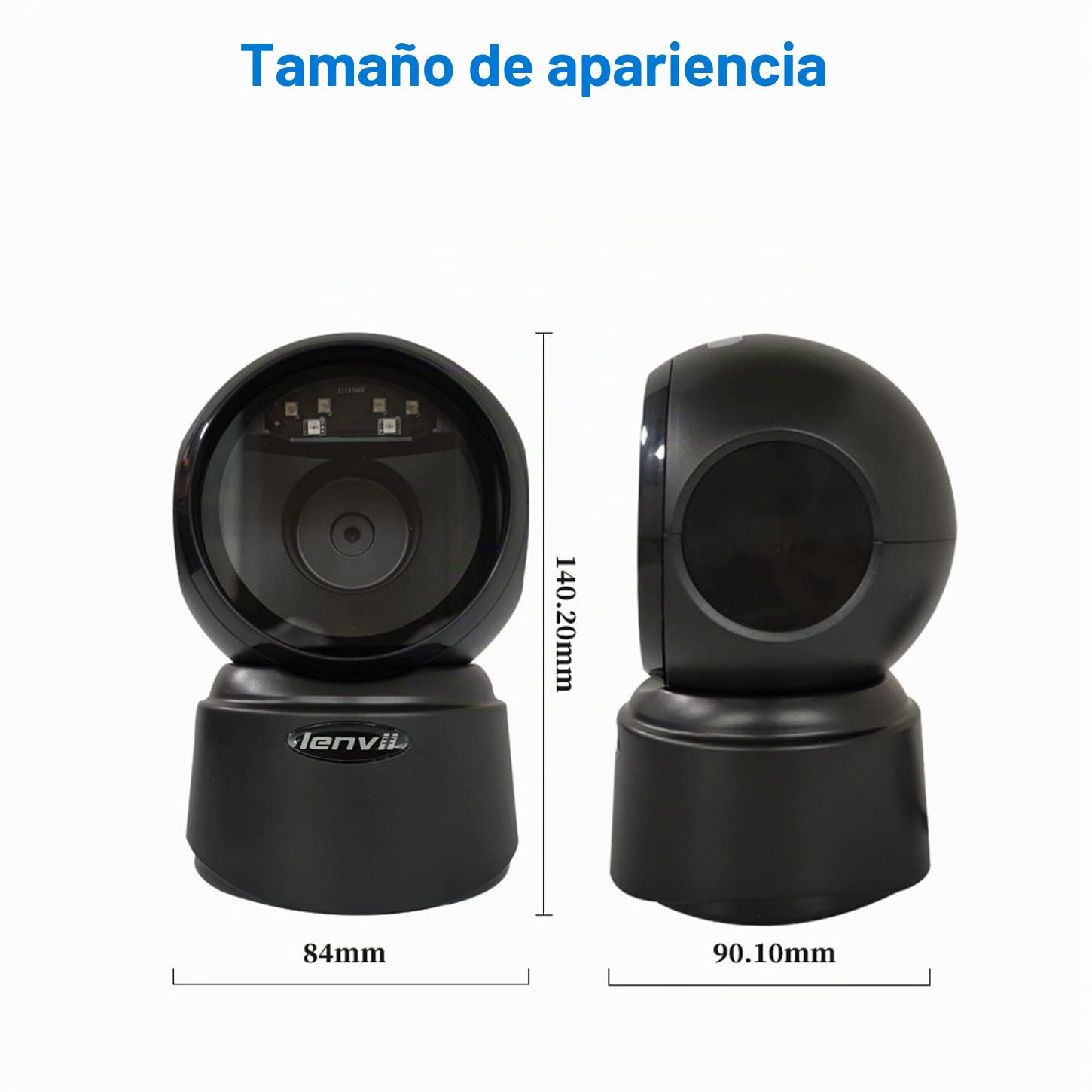 LENVII 1D 2D QR Escáner De Códigos De Barras De Escritorio Omnidireccional Lector De Código De Barras USB Barcode Scanner Manos Libres con Detección Automática Admite Escaneo de Pantalla para