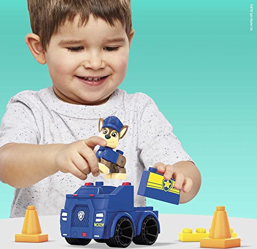 Mega Bloks Paw Patrol Chase's Patrol Car Building Set With 1 Chase Figure, 10 Blocks And Special Pieces, Toy Gift Set For Ages 3 And Up #TOP1