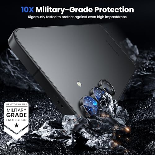 Image of ZARALA Camera Lens Frame Glass Compatible with Samsung Galaxy S26 /S26+Plus Camera Lens Protector - [Keep Original Shooting] Shatterproof 9H Tempered Glass Screen Metal Ring Cover,Anti-Fingerprint,Anti-Scratch,Case Friendly,Titanium Black