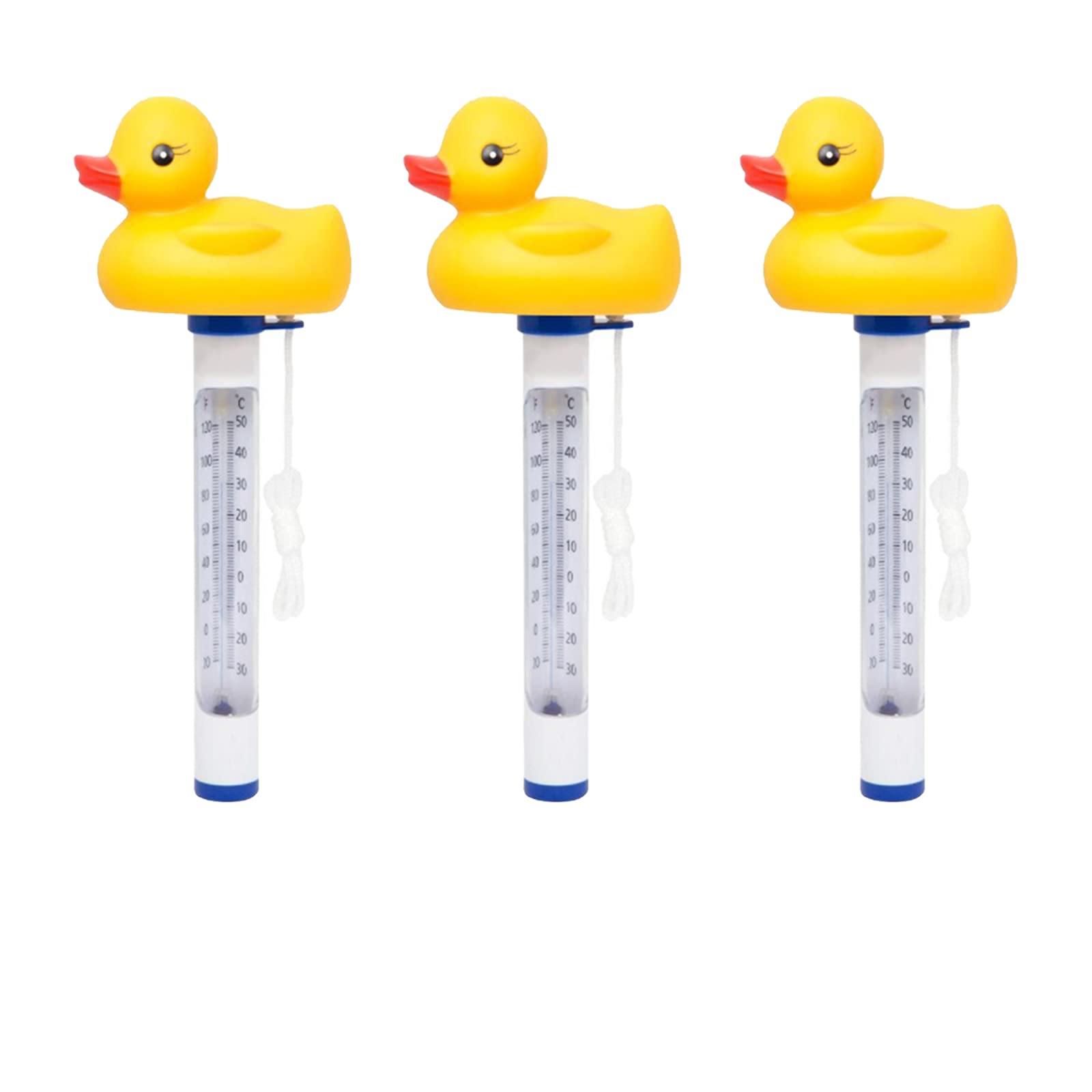 Termometro galleggiante per piscina, ampio display con stringa, facile da leggere, resistente agli urti con stringa per piscine all'aperto e al coperto e spa, 3 pezzi