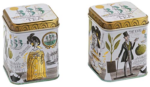 Elite tins - Lata de té (tamaño pequeño, 100 g, Cuadrada, 75 x 75 x 93 mm), diseño de jazmín y jazmín