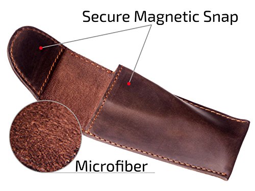 Trumpet Mouthpiece Pouch KGUBrass Leather Crazy Horse Brown. Handmade (SINGLE, Vintage Brown)