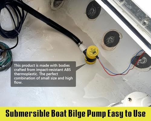 6699 Submersible Boat Bilge Pump 12V DC with 3.3ft Power Cord 11000 GPH High Flow for Marine Yacht Kayak Canoe and Small Boats Efficient Water Removal System with Durable Design and Easy Installation