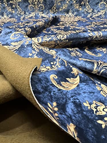 Luxurious Royal Blue Damask Velvet Fabric - Stylish Upholstery, Drapery, and Craft Project Material - 54" Width, Available by the Yard 7 Luxurious Royal Blue Damask Velvet Fabric - Stylish Upholstery, Drapery, and Craft Project Material - 54" Width, Available by the Yard - Image 6