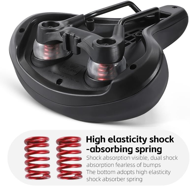 Bicycle Saddle MTB Road Hollow Breathable Bike Seat Rainproof Shock Absorbing Comfortable Warning Lights Seat for Outdoor Riding