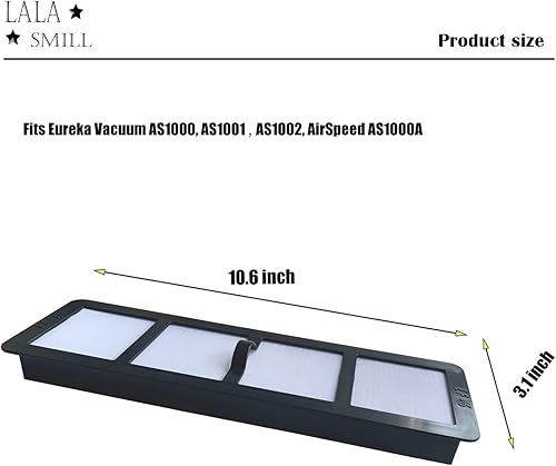 Miniatura 2 de Filtro de vacío HEPA de repuesto EF-6 (EF6) para aspiradoras verticales Eureka Airspeed AS1000, AS1001, AS1004, AS1000A, AS1001A, 3 piezas