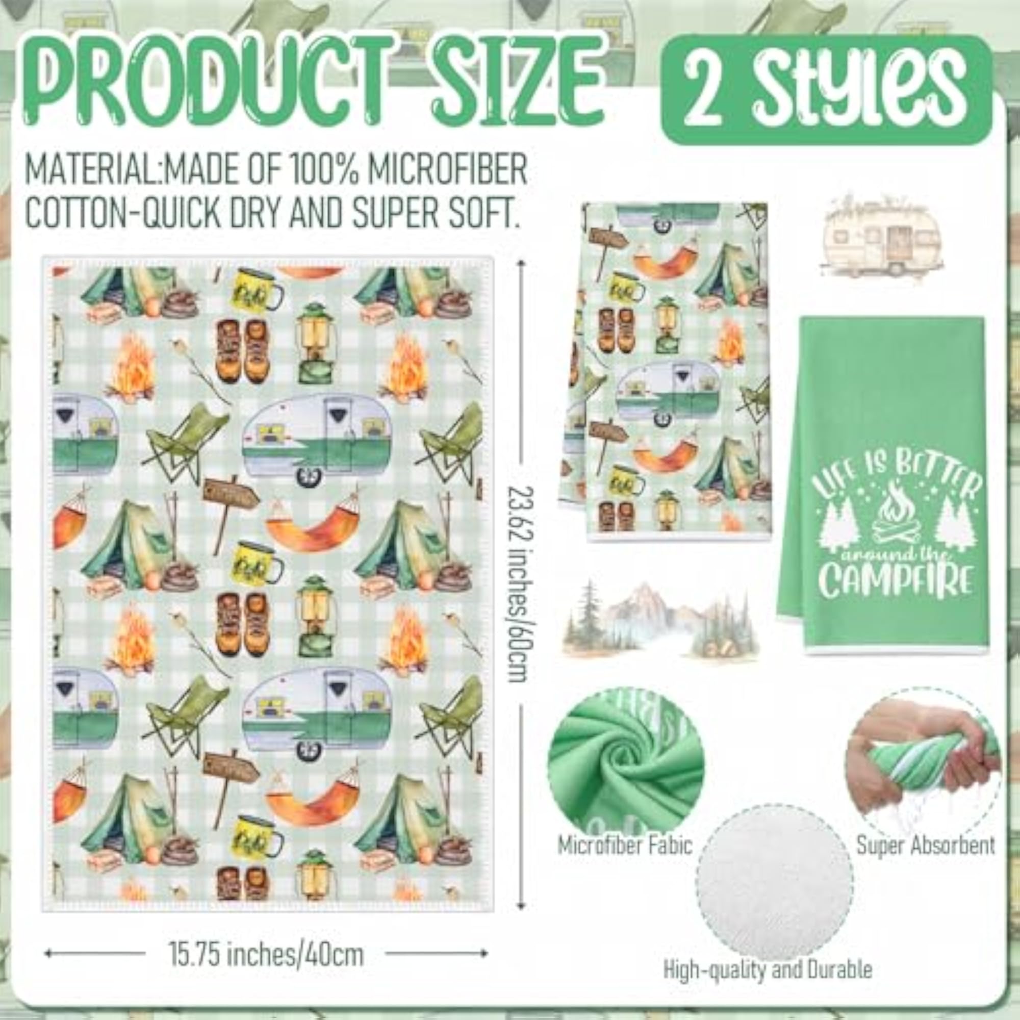 7 Pcs Camping Kitchen Gift Set with Apron and Towels